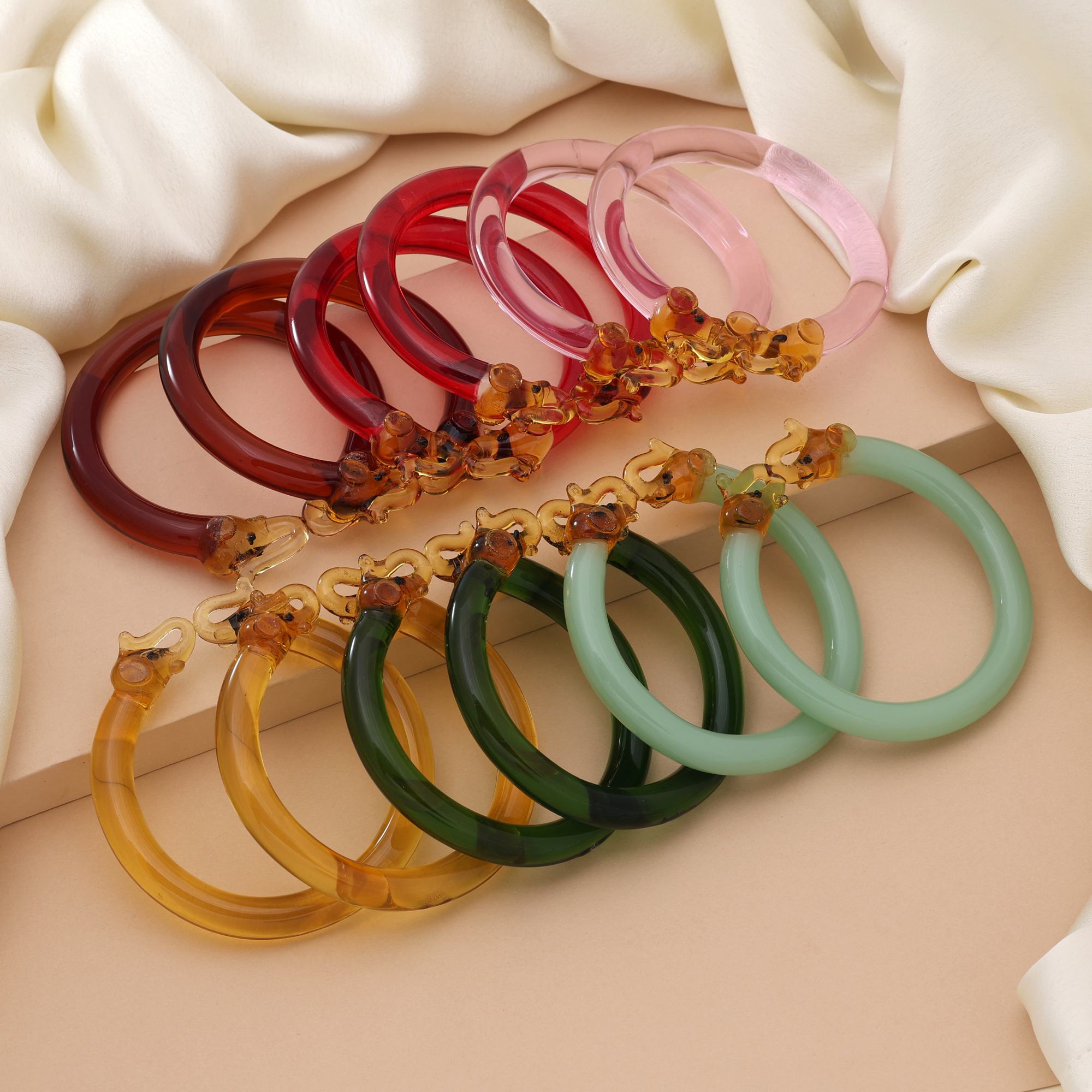 Assorted Color 6 Pair Of Mirror Bangles Combo