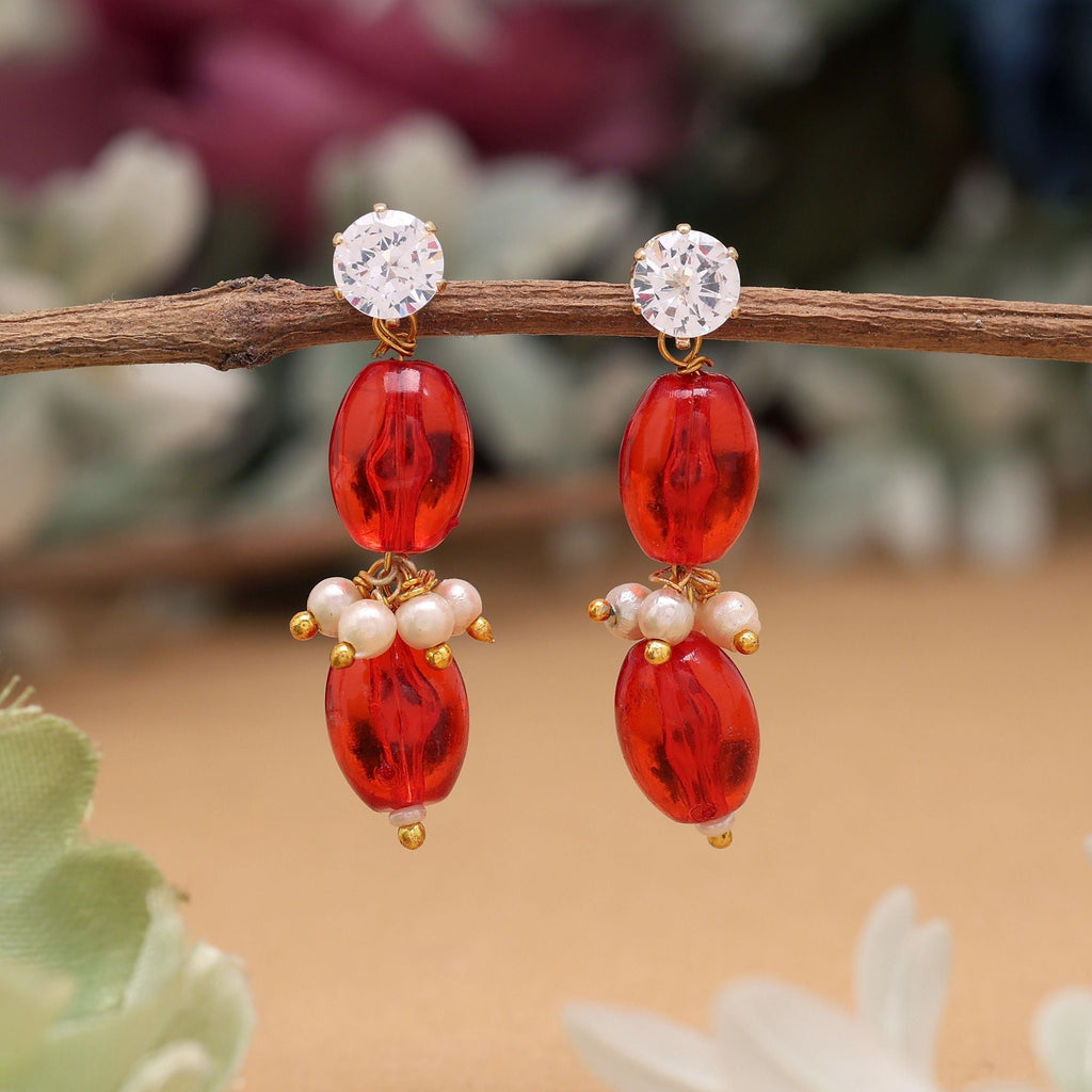 Gorgeous Red Color 12 Pair Of Fashion Earrings Perfect For Festivals, Weddings, And Daily Dressing