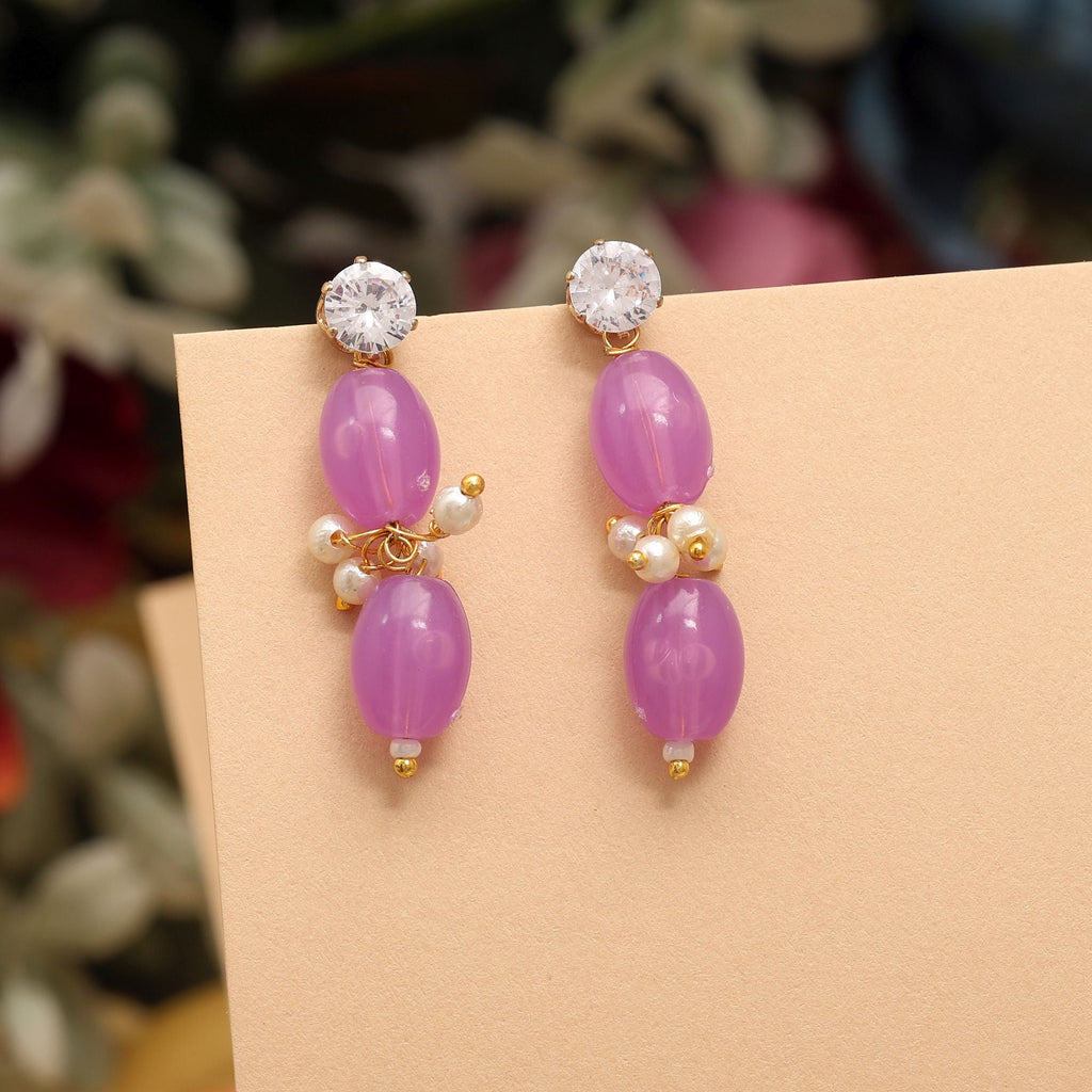 Beautiful Light Purple Color 12 Pair Of Fashion Earrings Designed For Weddings, Parties, And Functions