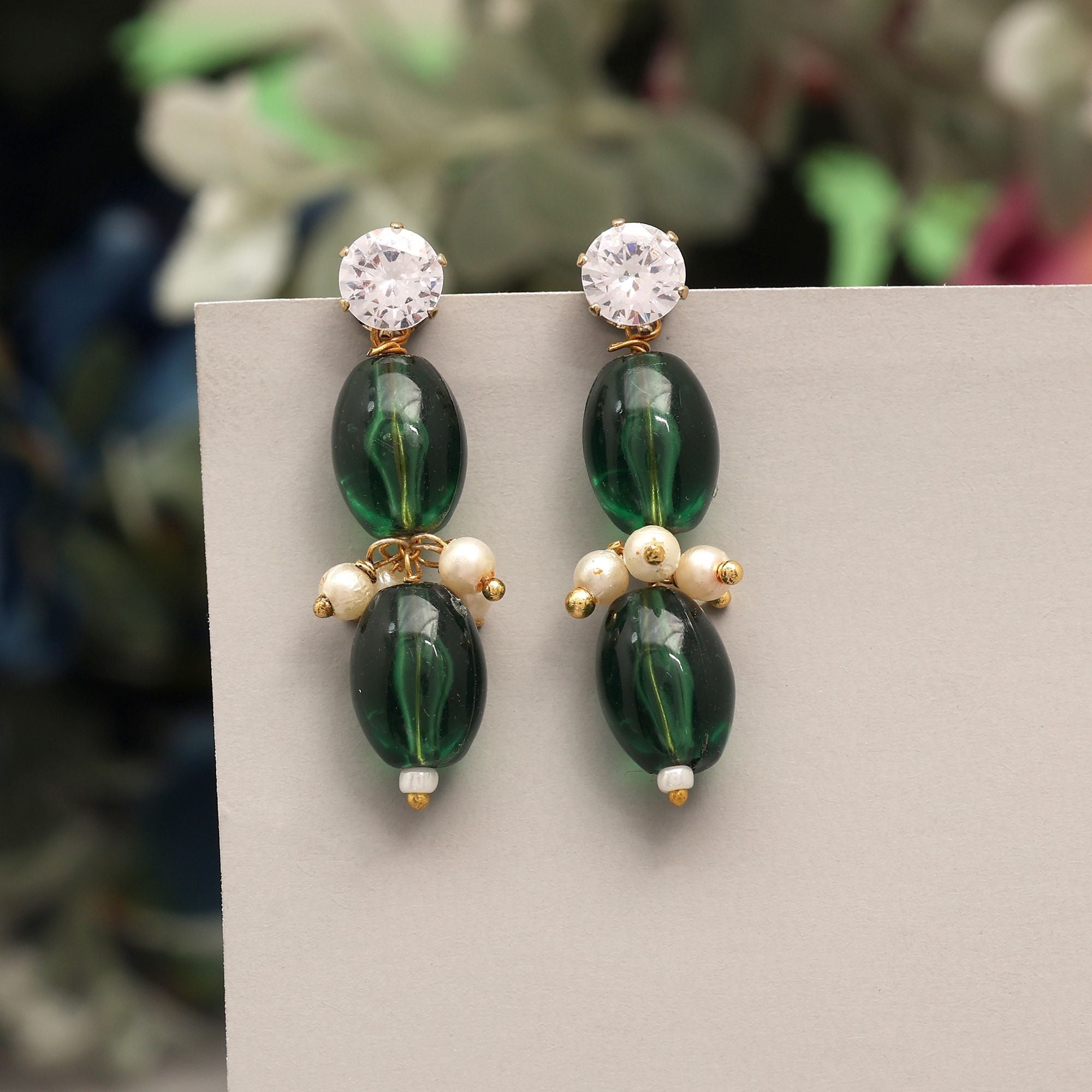 Stylish Green Color 12 Pair Of Fashion Earrings Crafted For Bridal Jewelry And Traditional Wear