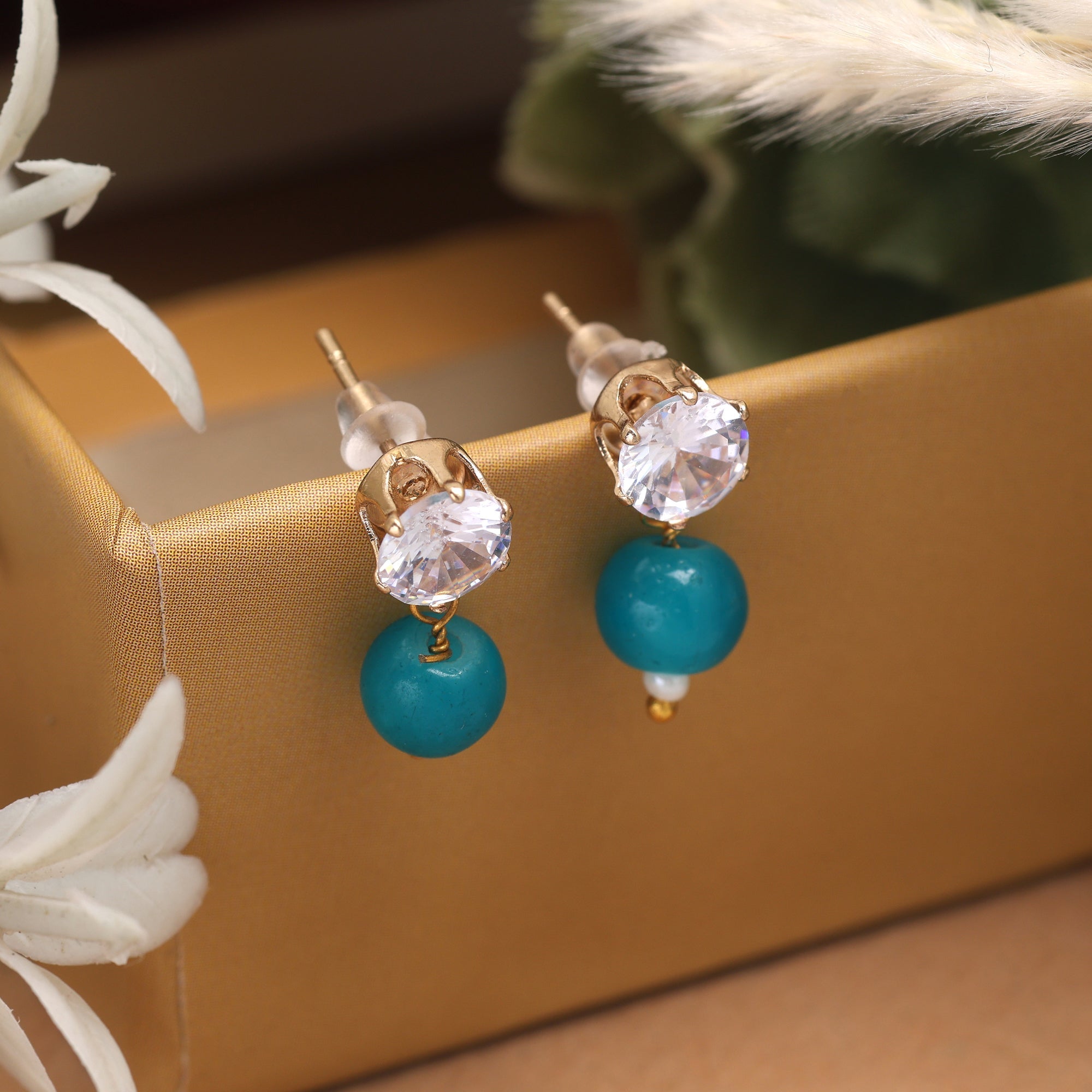 Beautiful Fashion Earrings With Beaded Detailing For Elegant Cultural Events