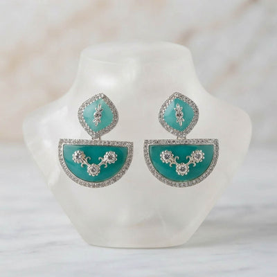 Mint Green Color Fashion Earrings with Designer Style