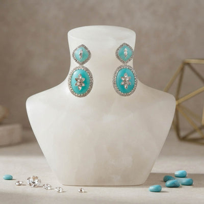 Mint Green Color Fashion Earrings with Modern Style