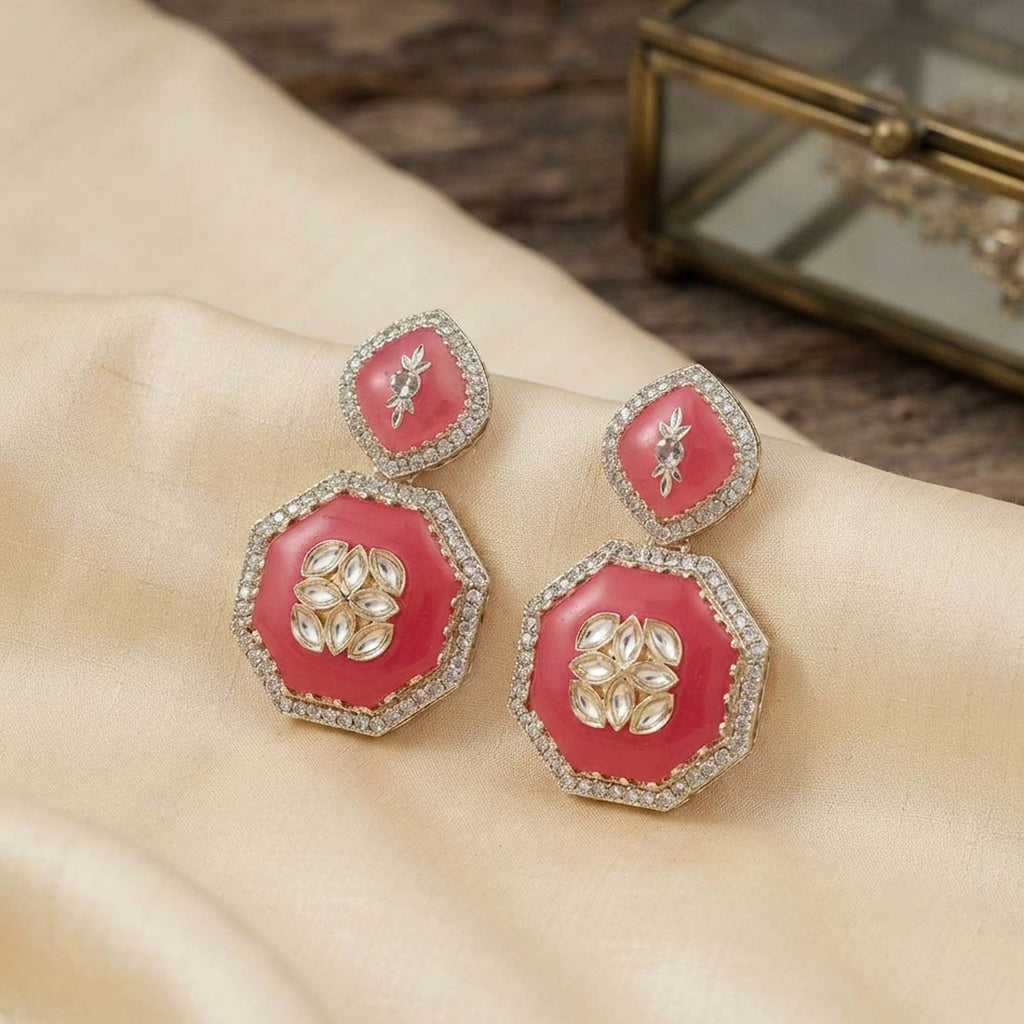 Light Pink Color Fashion Earrings with Elegant Design