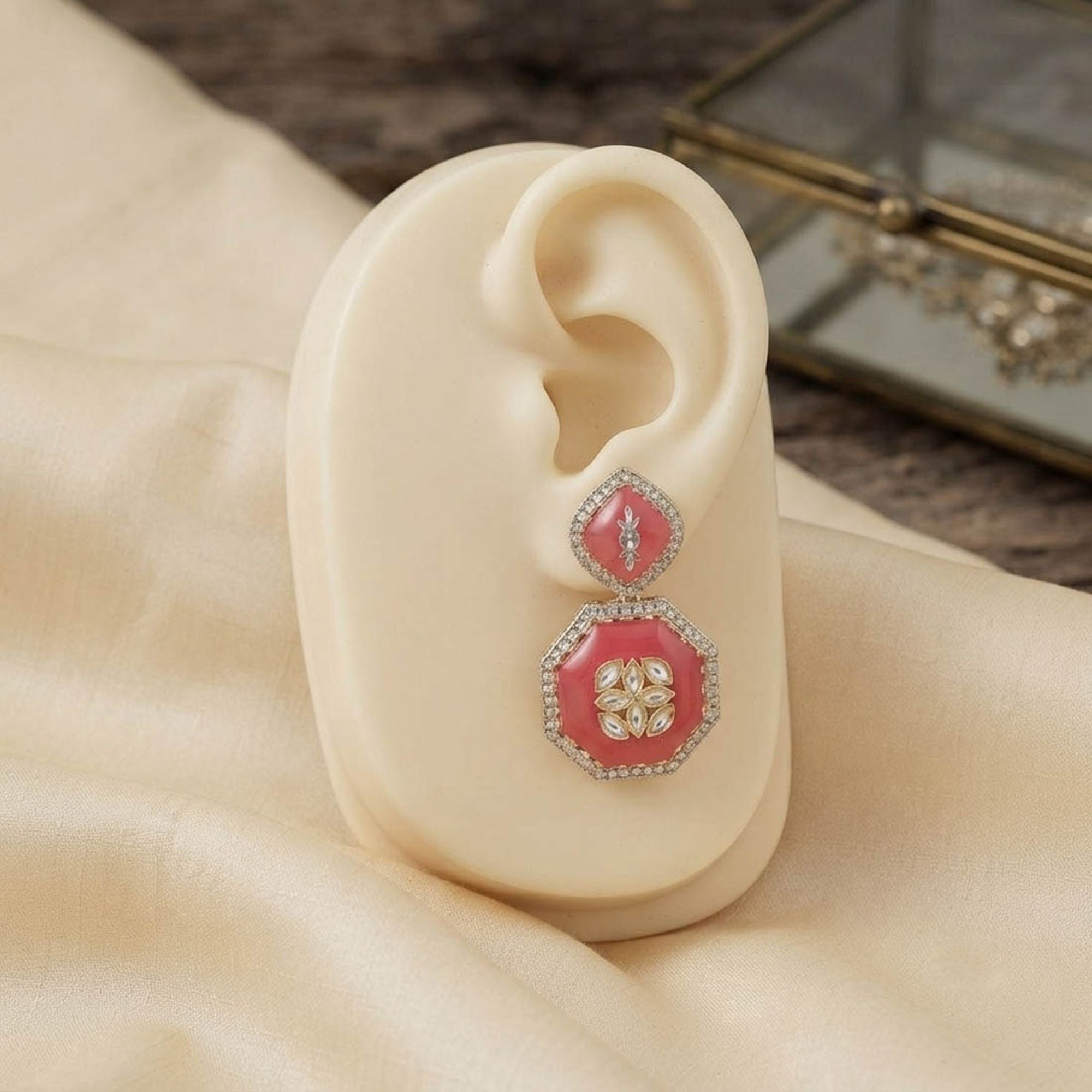 Light Pink Color Fashion Earrings with Elegant Design