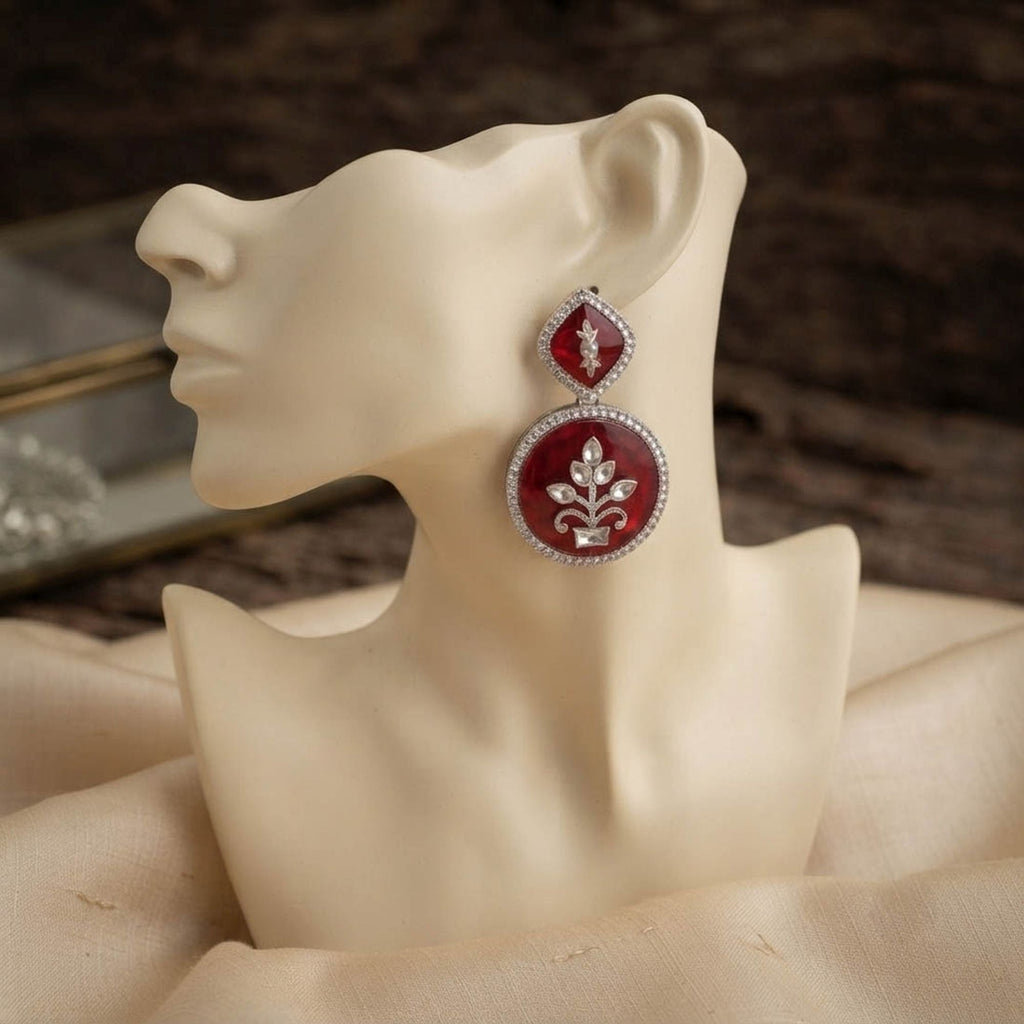 Maroon Color Fashion Earrings with Everyday Style