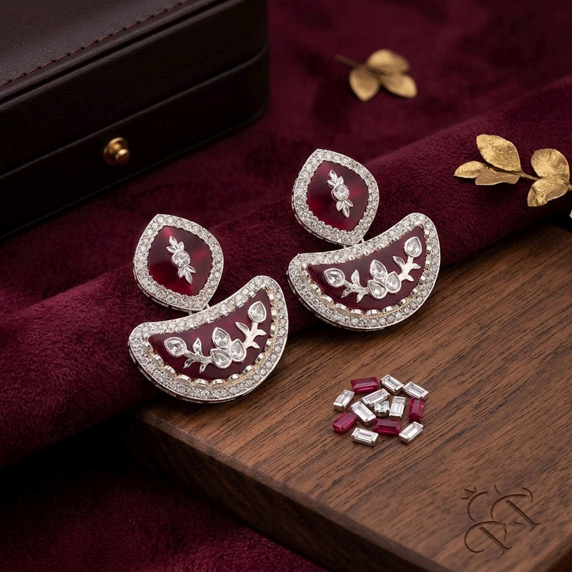 Maroon Color Fashion Earrings with Designer Style