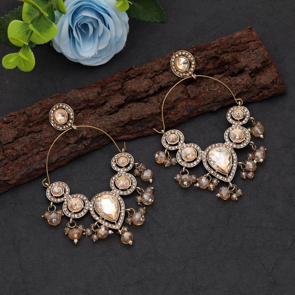 Peach Color Dangle Earrings with Traditional Handmade Style