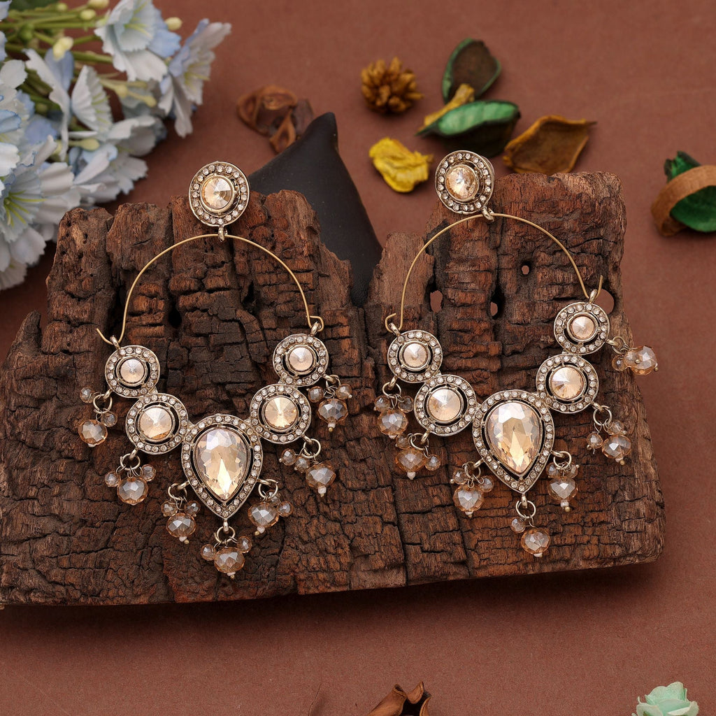 Peach Color Dangle Earrings with Traditional Handmade Style