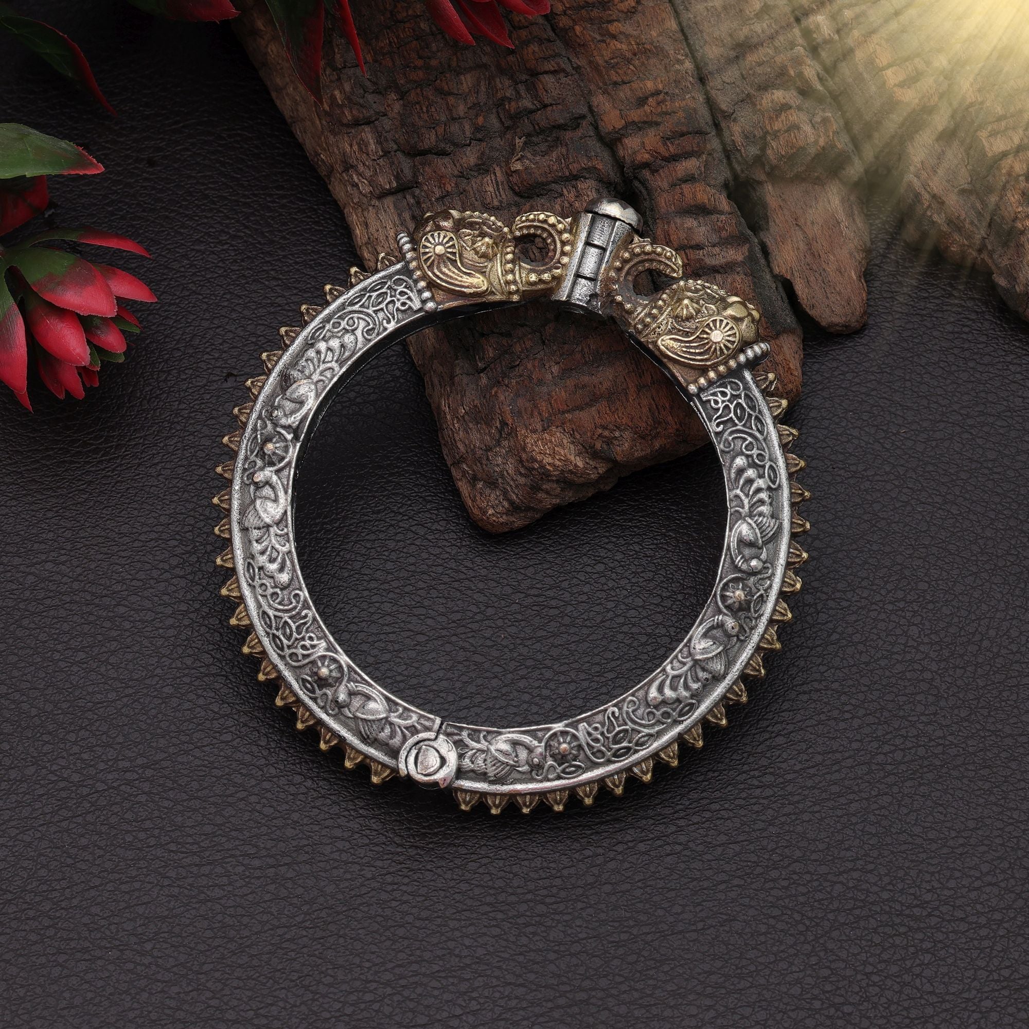 Gold & Silver Color Oxidised Openable Bracelet Party Styling