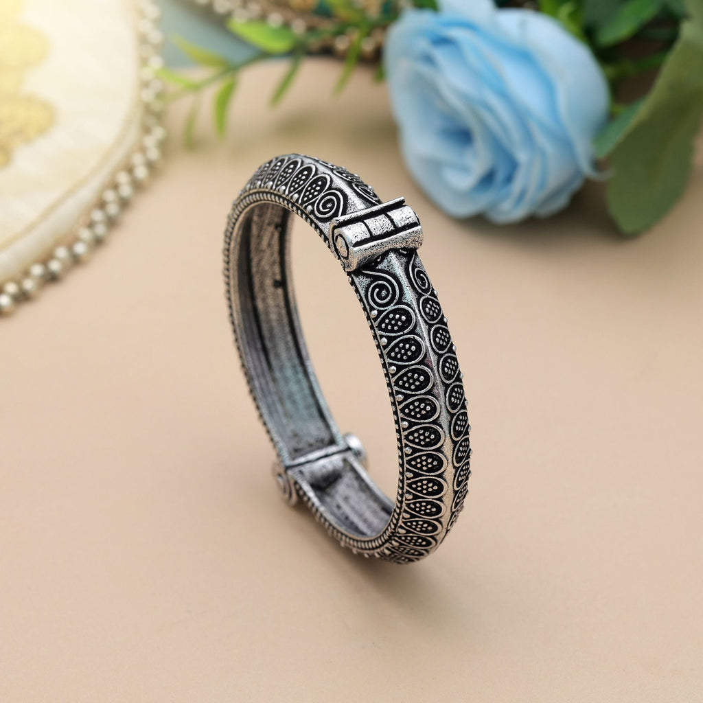 Silver Color Oxidised Openable Bracelet Festive Fashion Collection