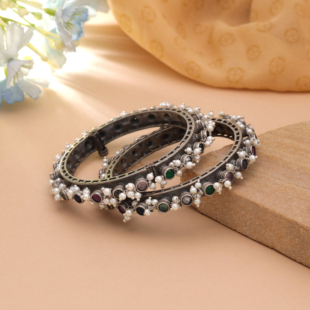 Multi Color Oxidised Openable Bangles With Beautiful Traditional Fashion Appeal