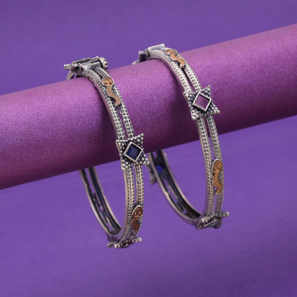 Multi Color Two Tone Oxidised Openable Bangles With Beautiful Festive Style