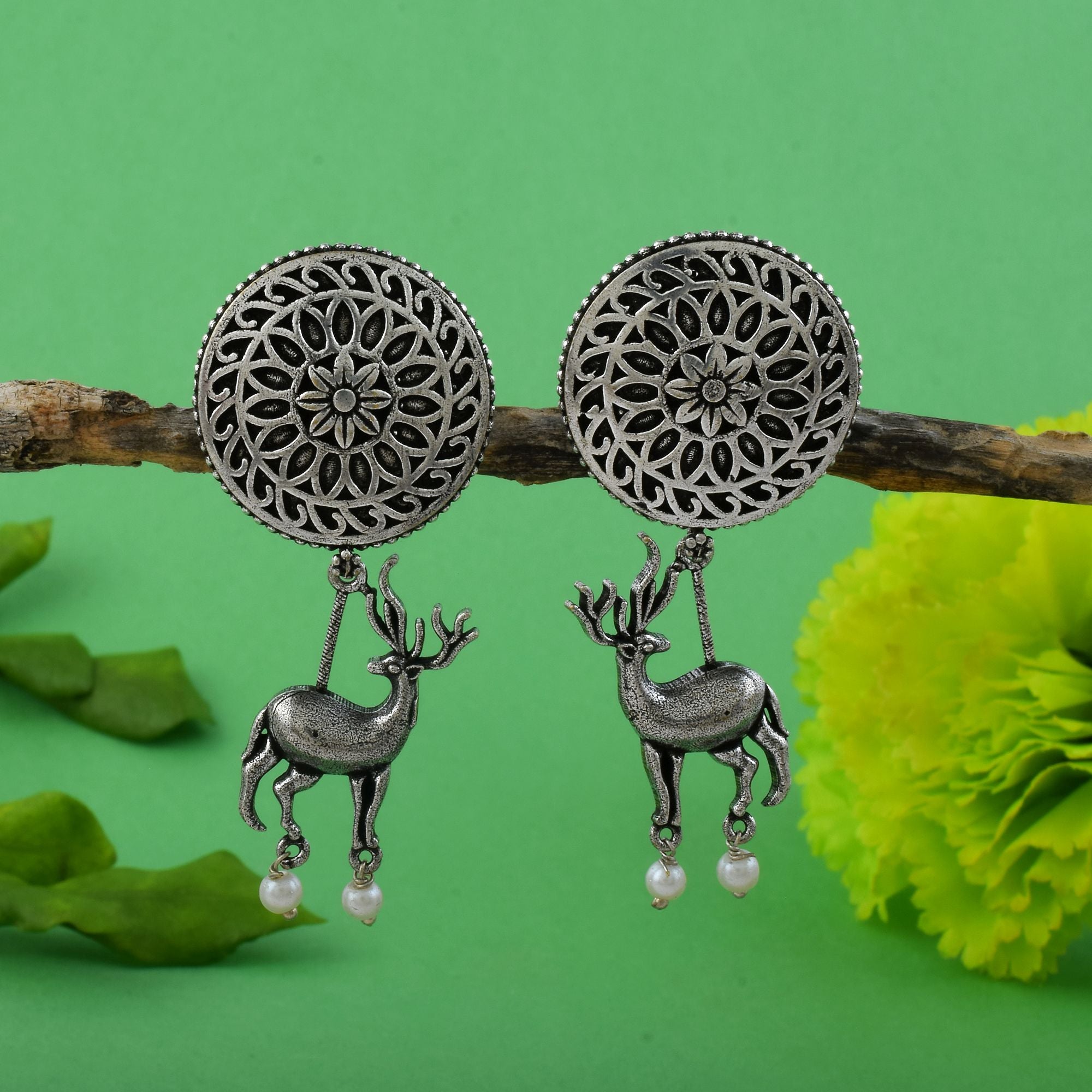 Elegant Silver Color Oxidised Earrings Perfect For Women’S Party And Daily Fashion Jewelry