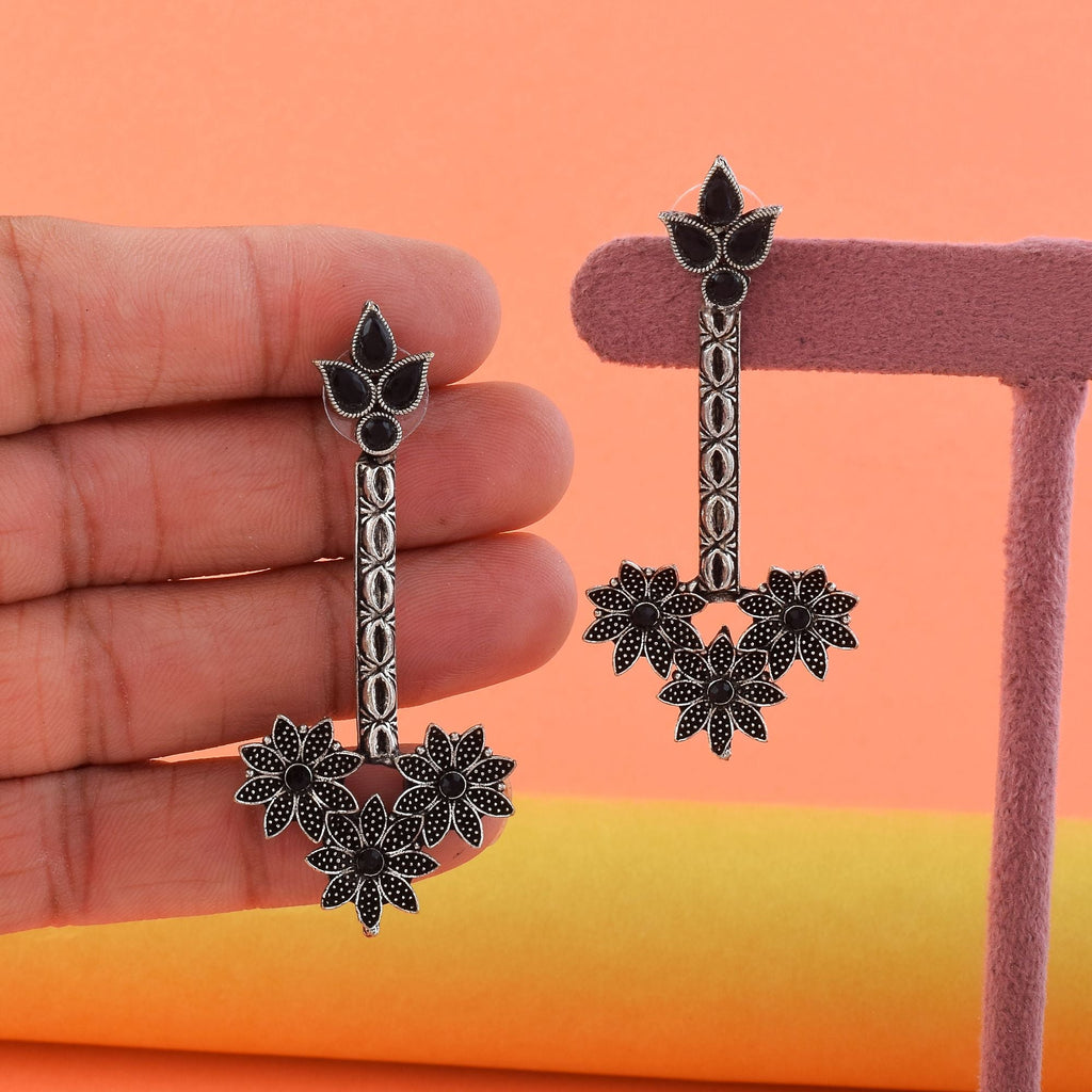 Stylish Black Color Oxidised Earrings Perfect For Women’S Wedding Wear And Traditional Outfits