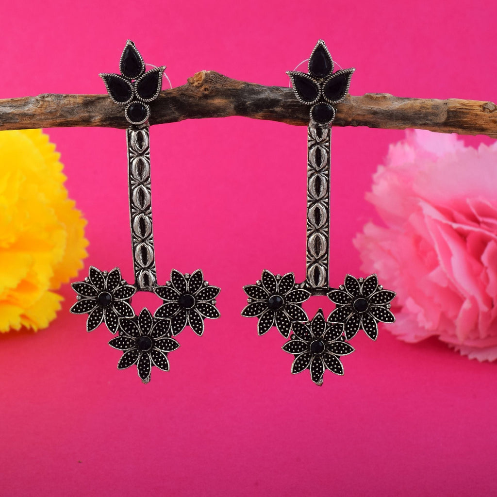 Stylish Black Color Oxidised Earrings Perfect For Women’S Wedding Wear And Traditional Outfits