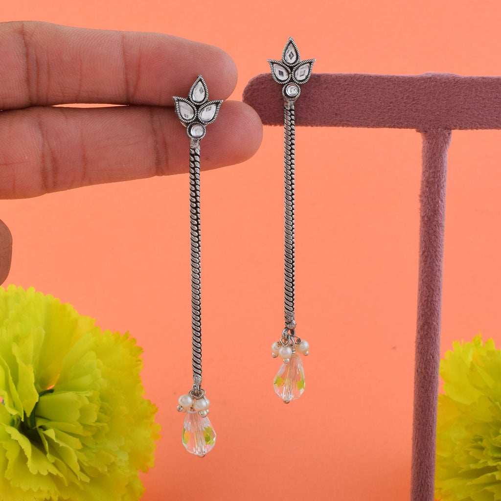Gorgeous Silver Color Oxidised Earrings Crafted For Bridal Jewelry, Festivals, And Ethnic Styling