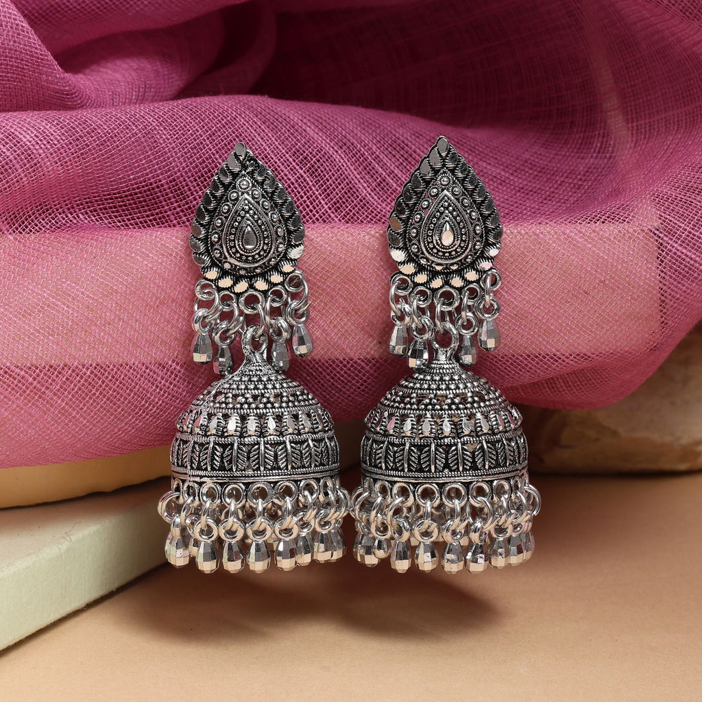 Beautiful Silver Color Oxidised Earrings Perfect For Women’S Ethnic Styling And Party Jewelry