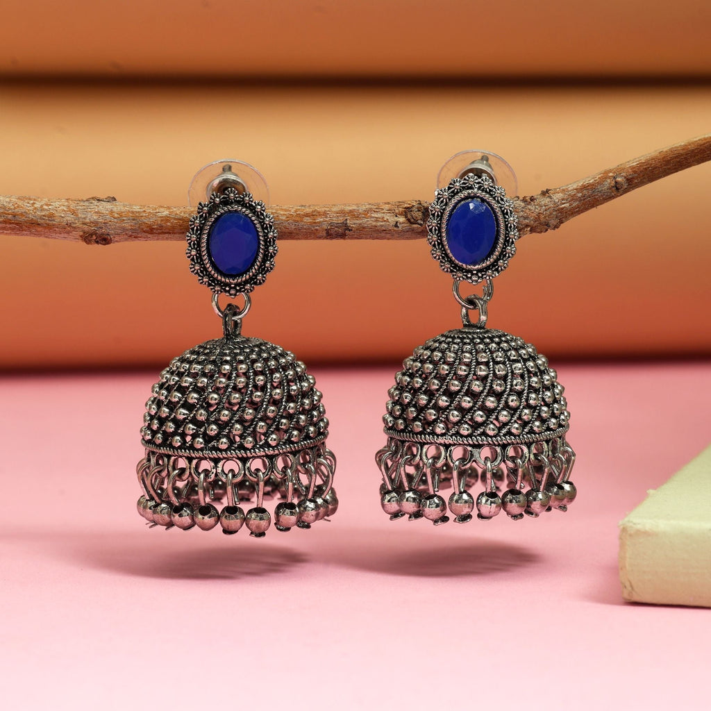 Exclusive Blue Color Oxidised Earrings Designed For Women’S Festivals, Cultural Events, And Party Fashion