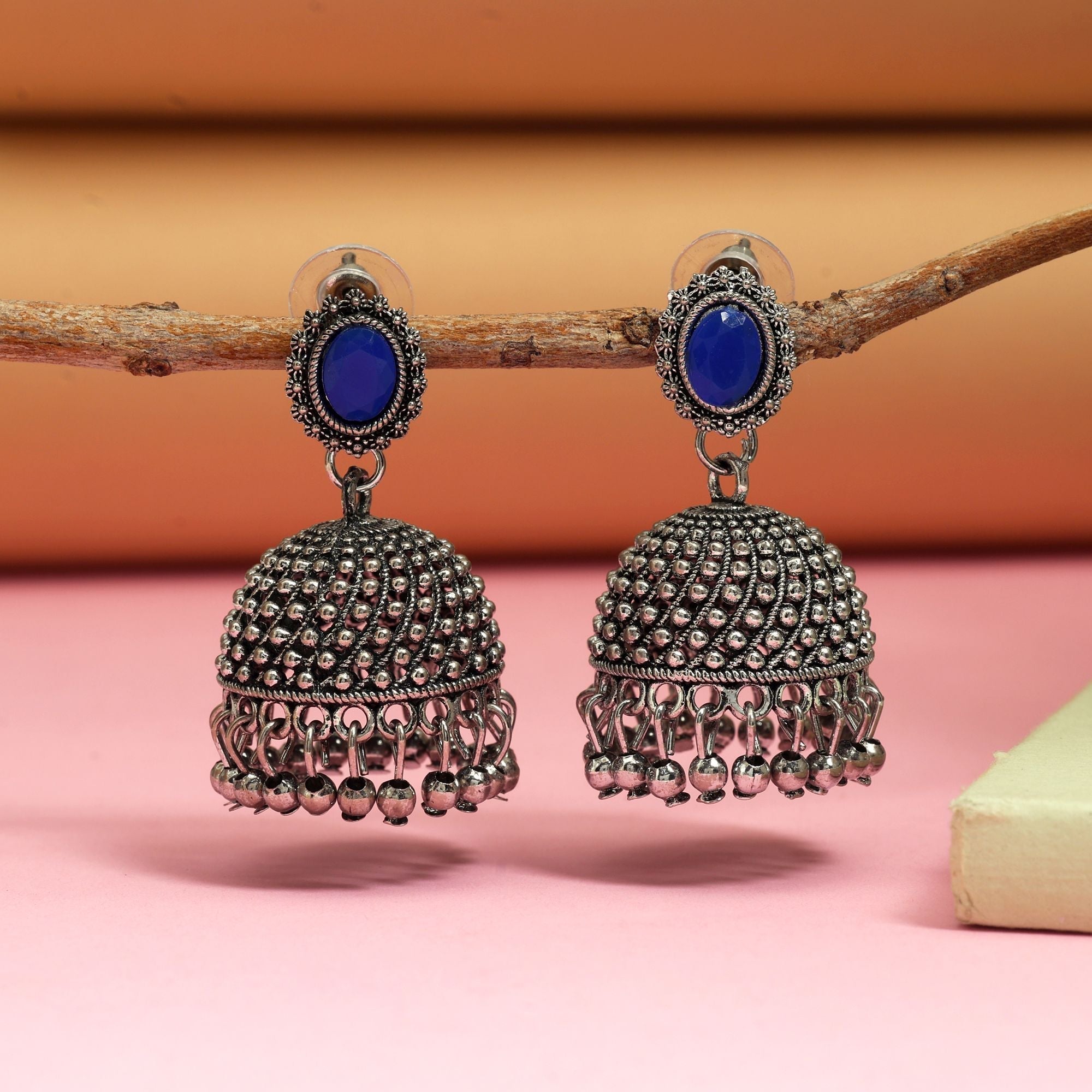 Exclusive Blue Color Oxidised Earrings Designed For Women’S Festivals, Cultural Events, And Party Fashion