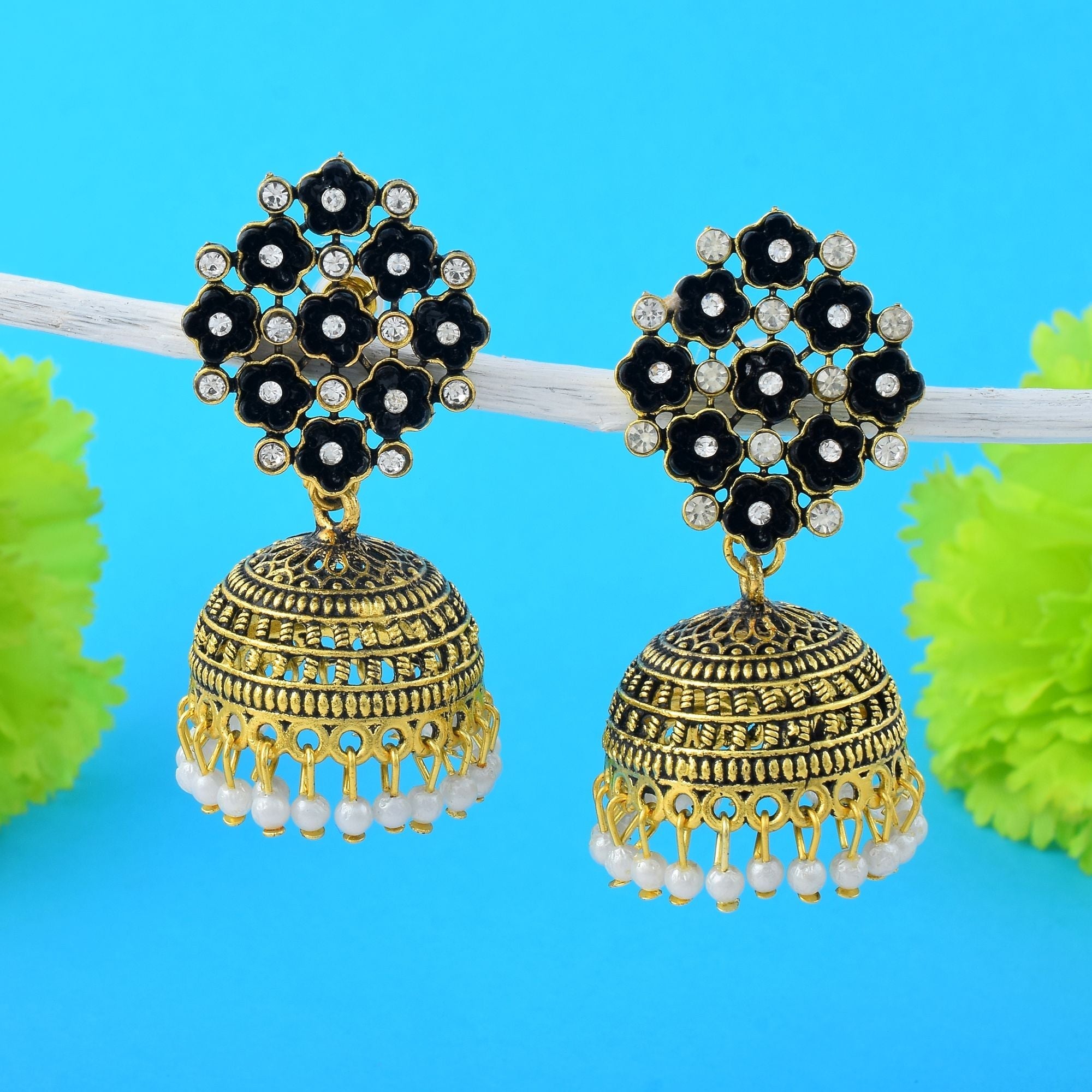 Stylish Black Color Oxidised Earrings Crafted For Festivals, Functions, And Party Outfits Jewelry