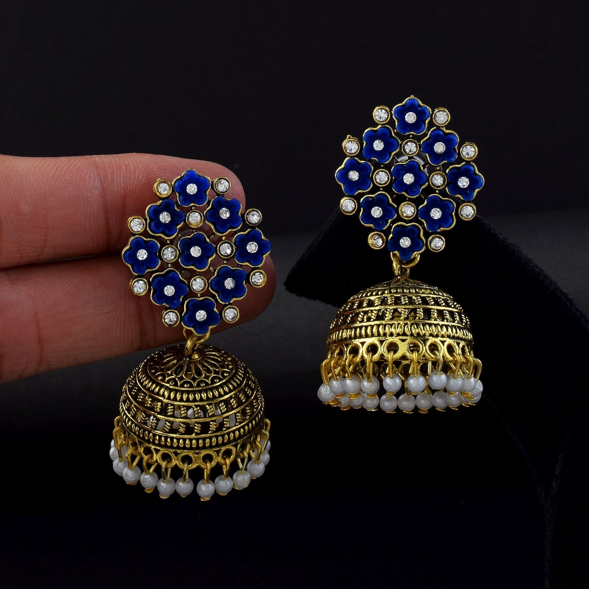 Gorgeous Blue Color Oxidised Earrings Perfect For Women’S Fashion Jewelry And Ethnic Traditional Wear