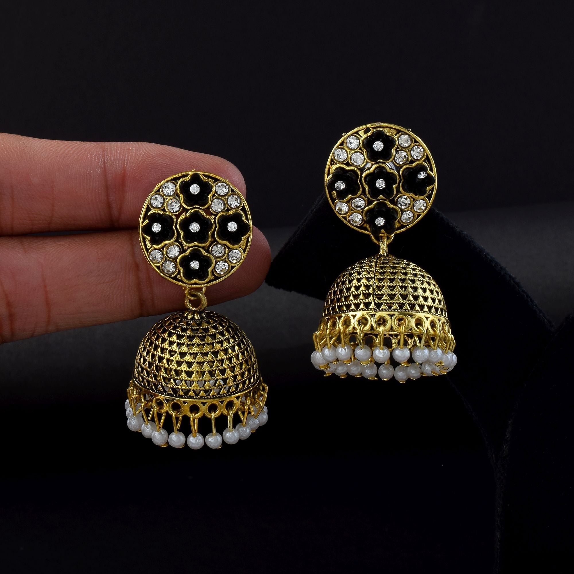 Elegant Black Color Oxidised Earrings Perfect For Brides, Parties, And Cultural Wedding Celebrations