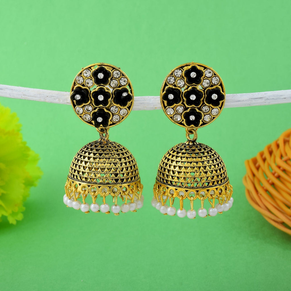 Elegant Black Color Oxidised Earrings Perfect For Brides, Parties, And Cultural Wedding Celebrations