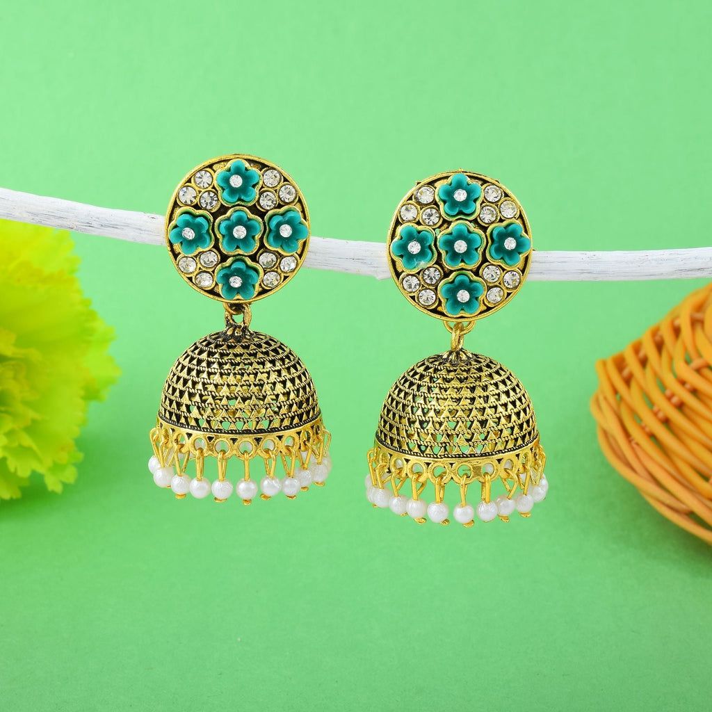 Exclusive Orange Color Oxidised Earrings Designed For Wedding Celebrations, Parties, And Ethnic Outfits