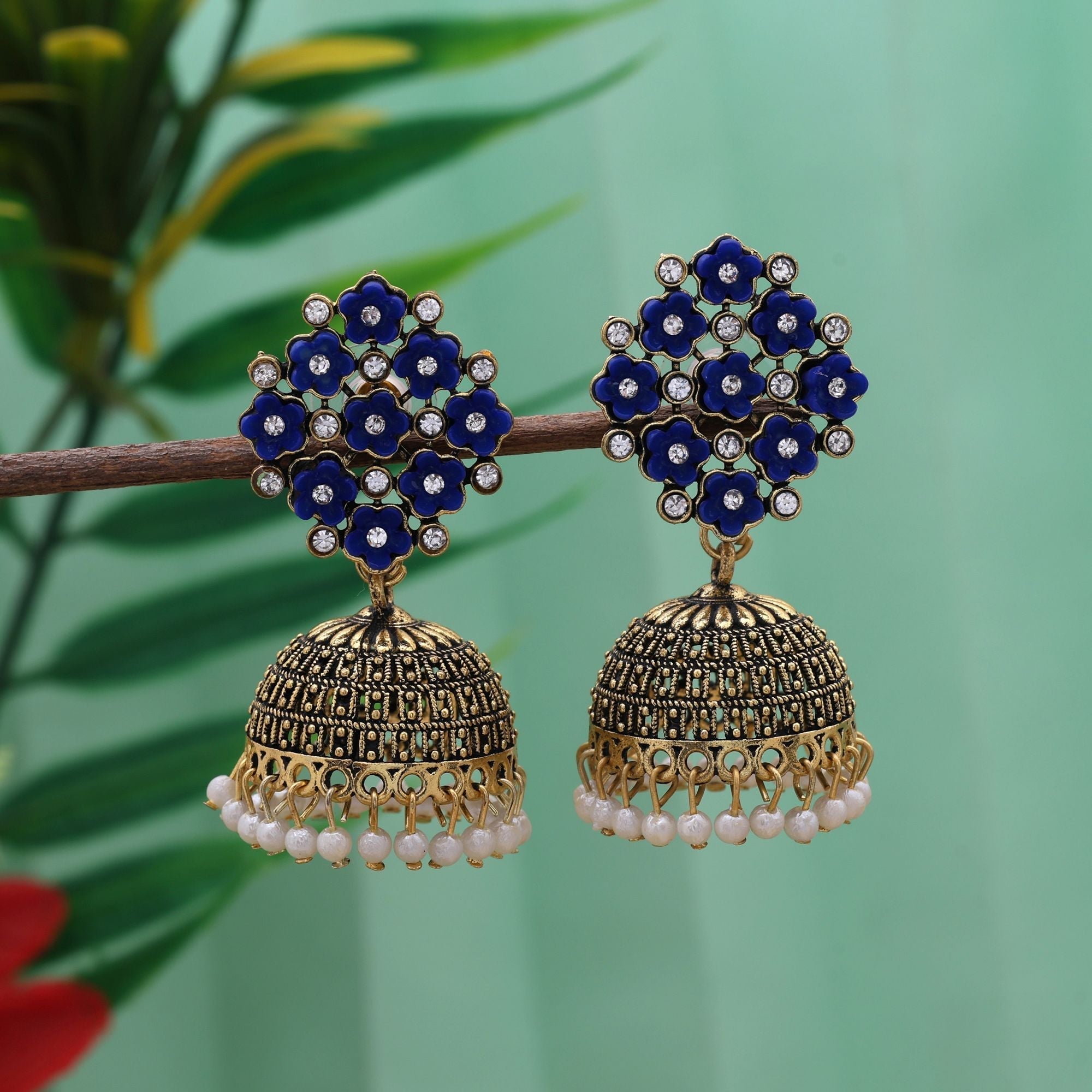Exclusive Blue Color Oxidised Earrings Perfect For Women’S Weddings, Engagements, And Daily Wear Jewelry