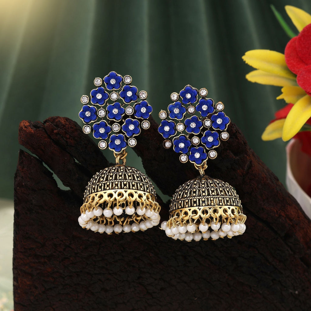 Exclusive Blue Color Oxidised Earrings Perfect For Women’S Weddings, Engagements, And Daily Wear Jewelry