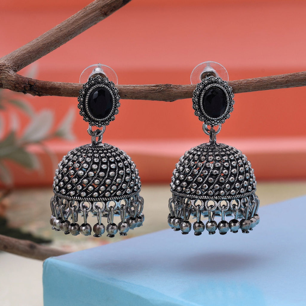 Gorgeous Black Color Oxidised Earrings Designed For Festivals, Weddings, And Women’S Ethnic Styling Jewelry