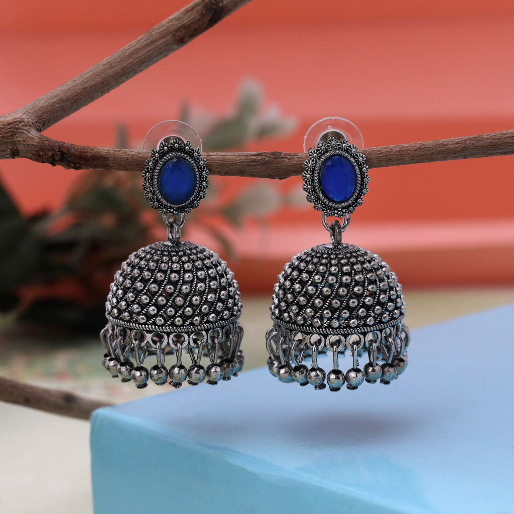 Exclusive Blue Color Oxidised Earrings Crafted For Festivals, Weddings, And Women’S Traditional Fashion Jewelry