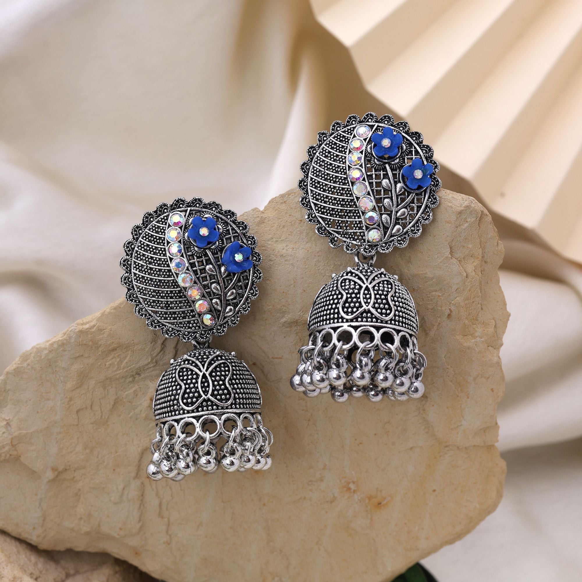Stylish Blue Color Oxidised Earrings Perfect For Women’S Daily Wear, Bridal Looks, And Party Styling