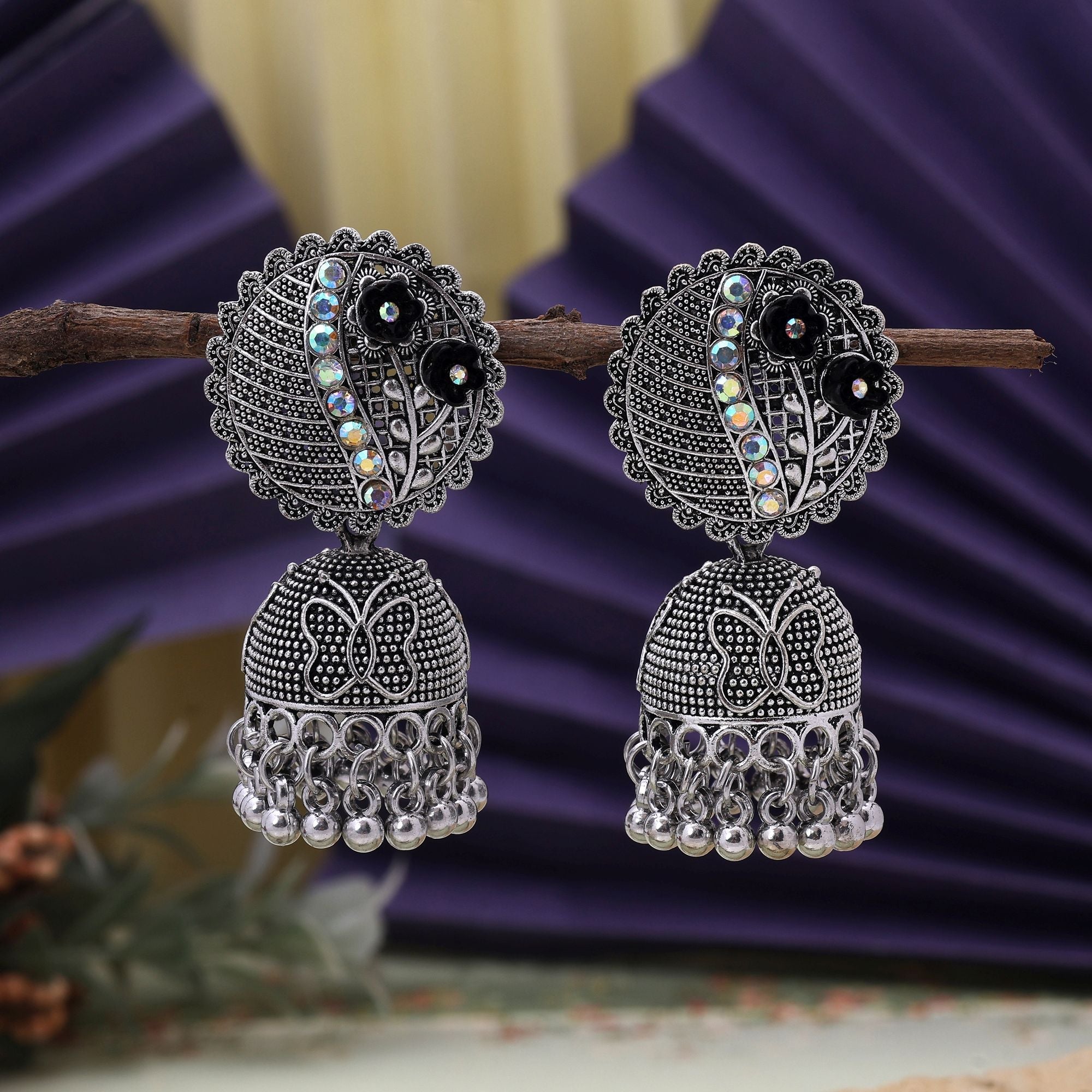 Gorgeous Brown Color Oxidised Earrings Crafted For Cultural Events, Festivals, And Women’S Fashion Styling