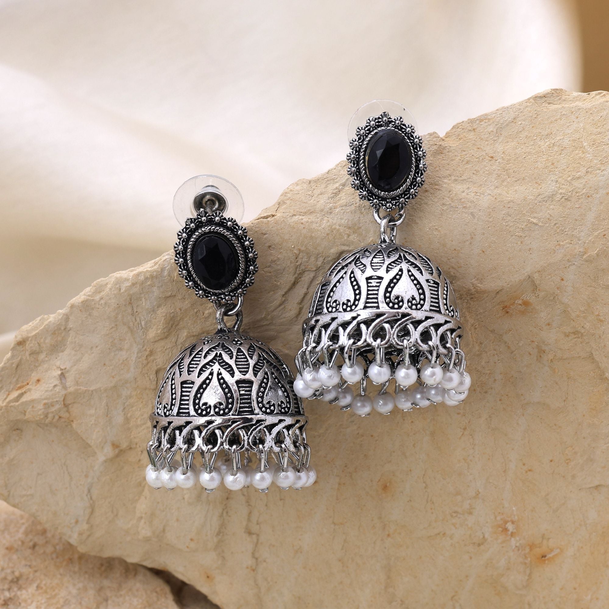 Classic Black Color Oxidised Earrings Designed For Brides, Festivals, And Cultural Women’S Fashion Jewelry