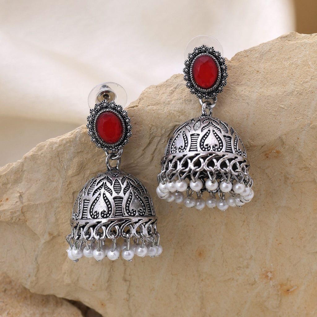 Attractive Red Color Oxidised Earrings Perfect For Women’S Daily Styling, Weddings, And Traditional Outfits