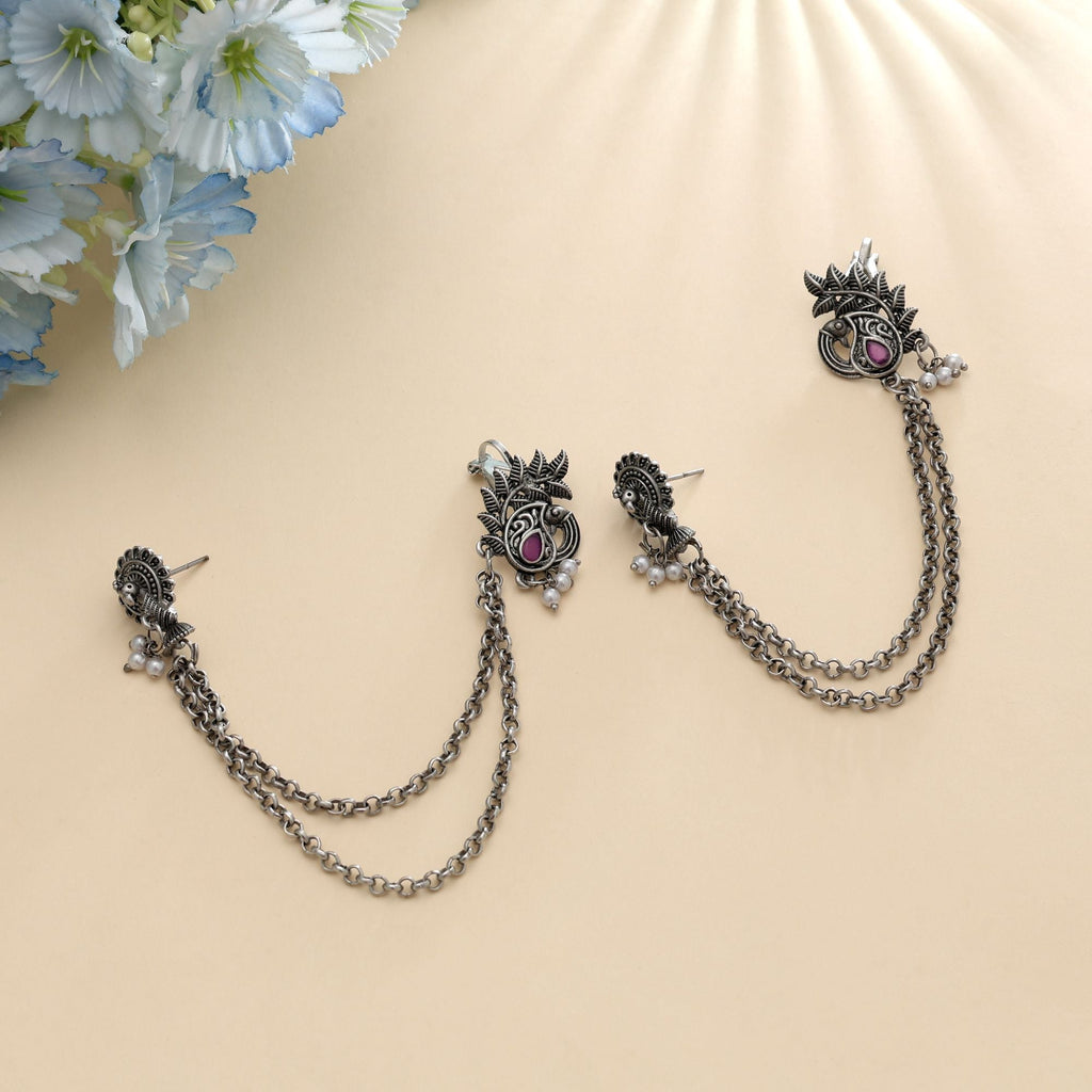 Rani Color Oxidised Ear Cuff Royal Ethnic Statement Jewelry Collection Design