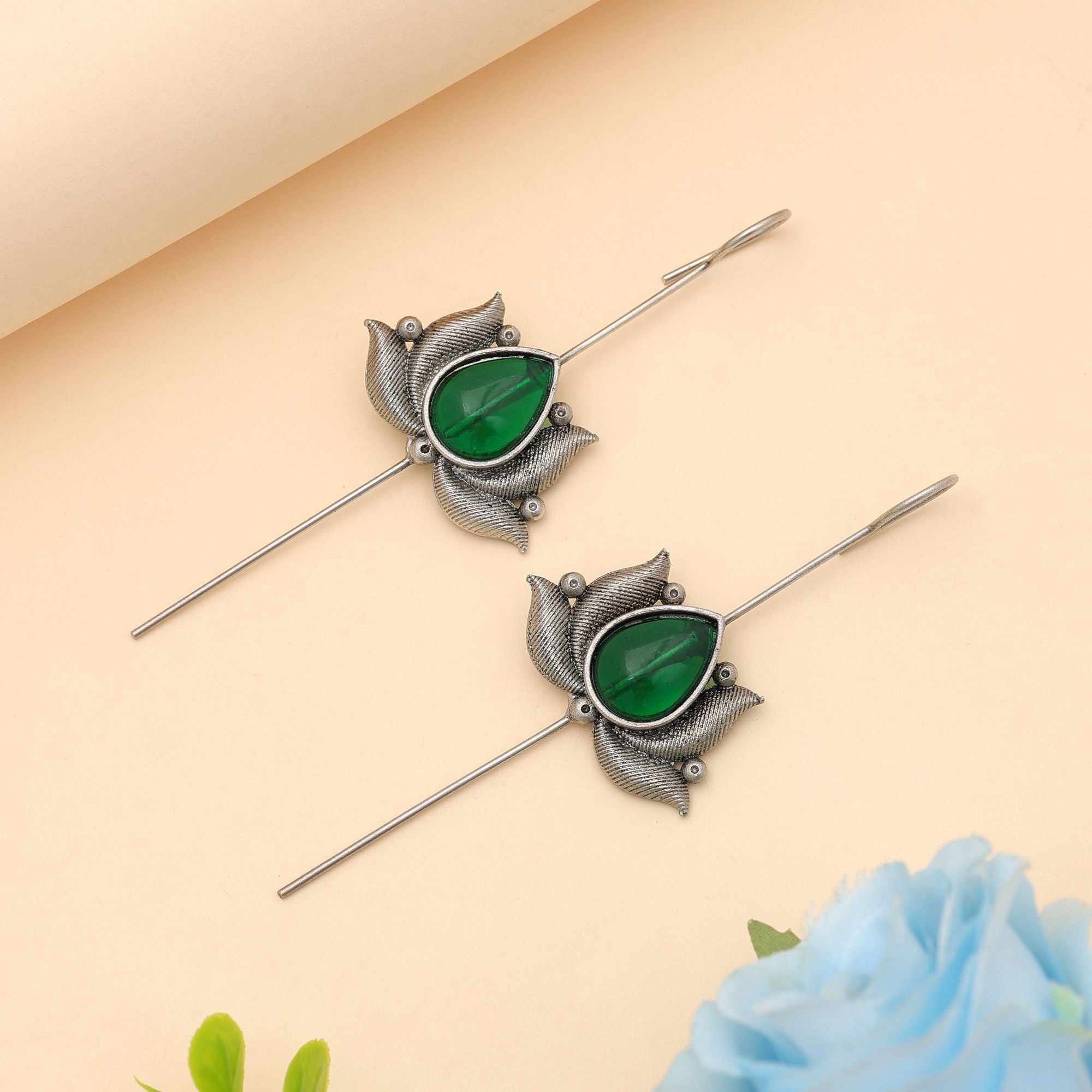 Green Oxidised Ear Cuff Statement