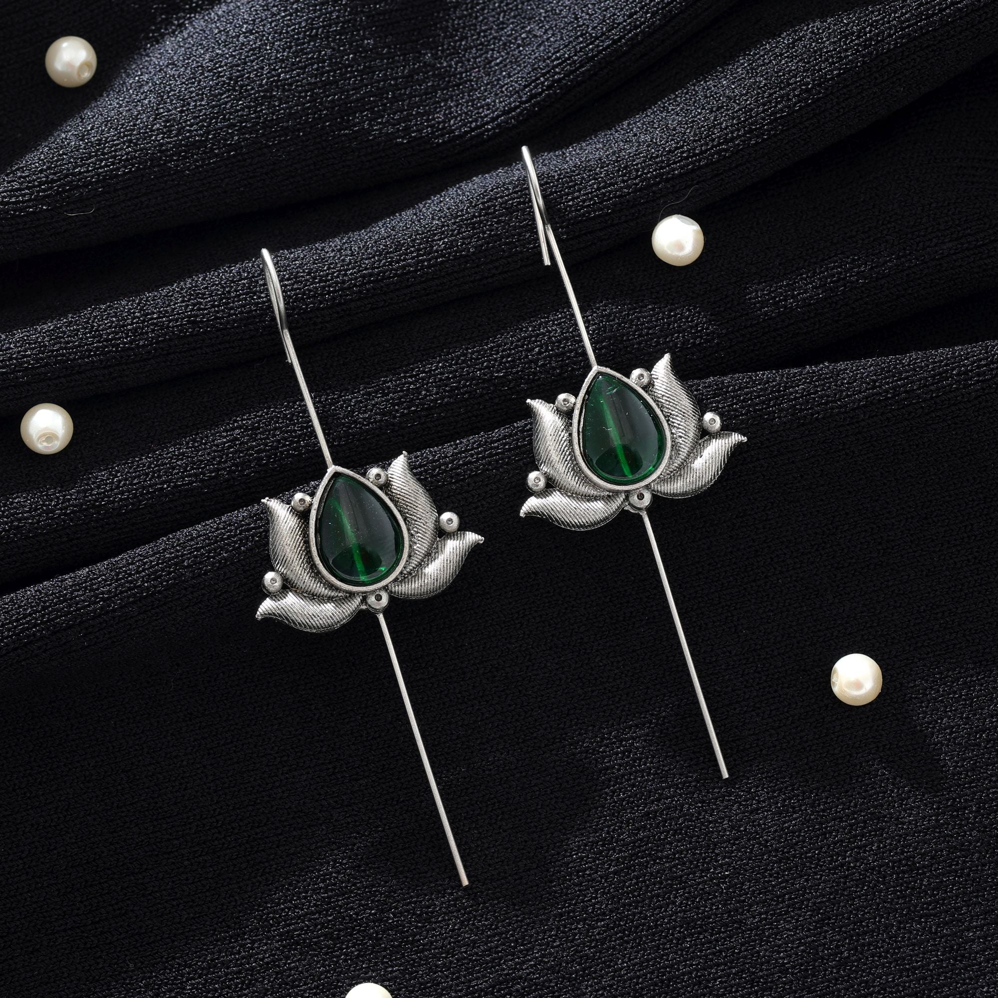Green Oxidised Ear Cuff Statement