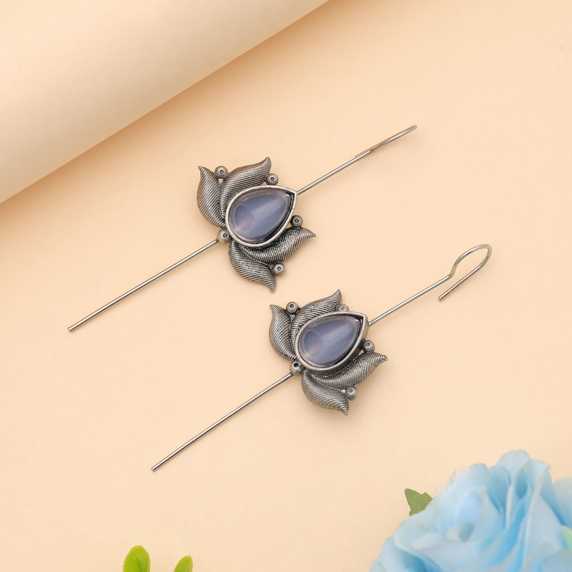 Light Pink Oxidised Ear Cuff Minimal
