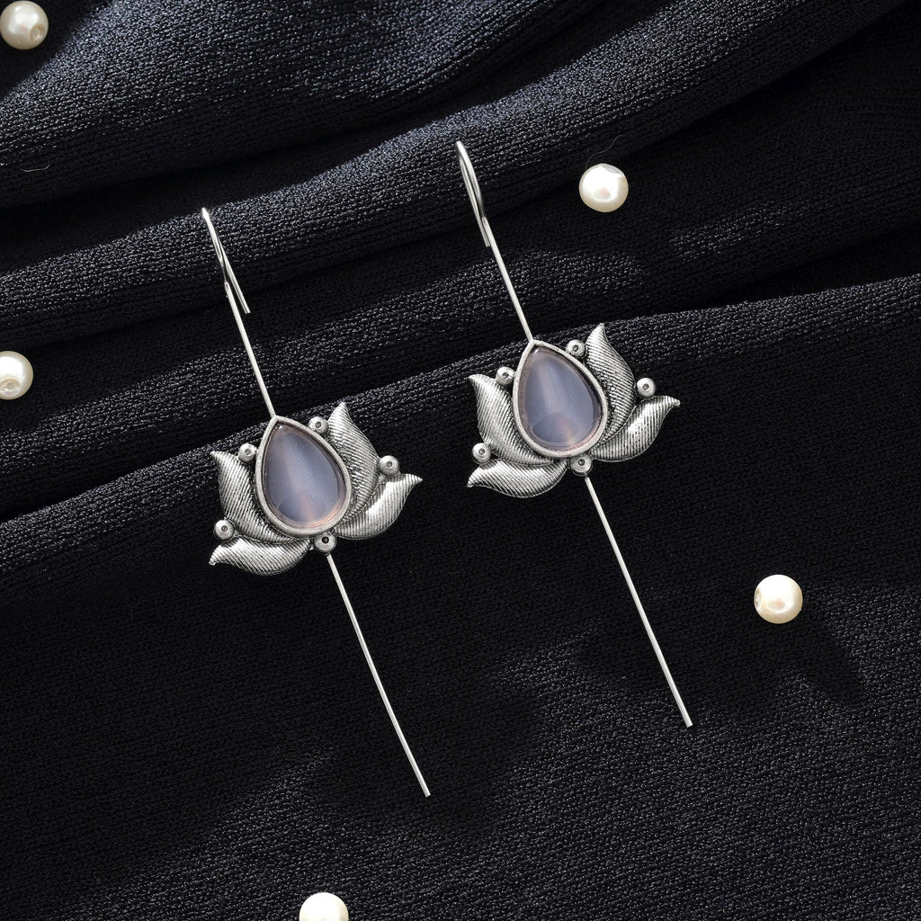 Light Pink Oxidised Ear Cuff Minimal