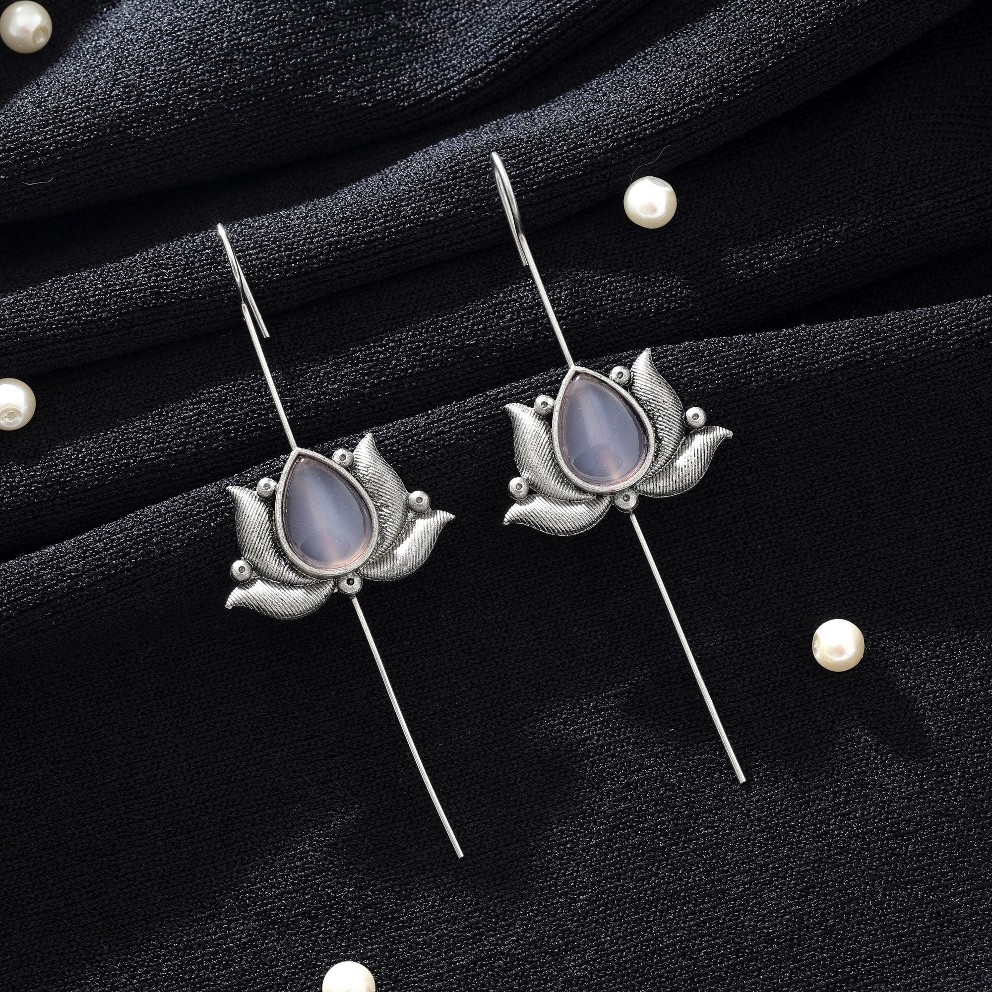 Light Pink Oxidised Ear Cuff Minimal