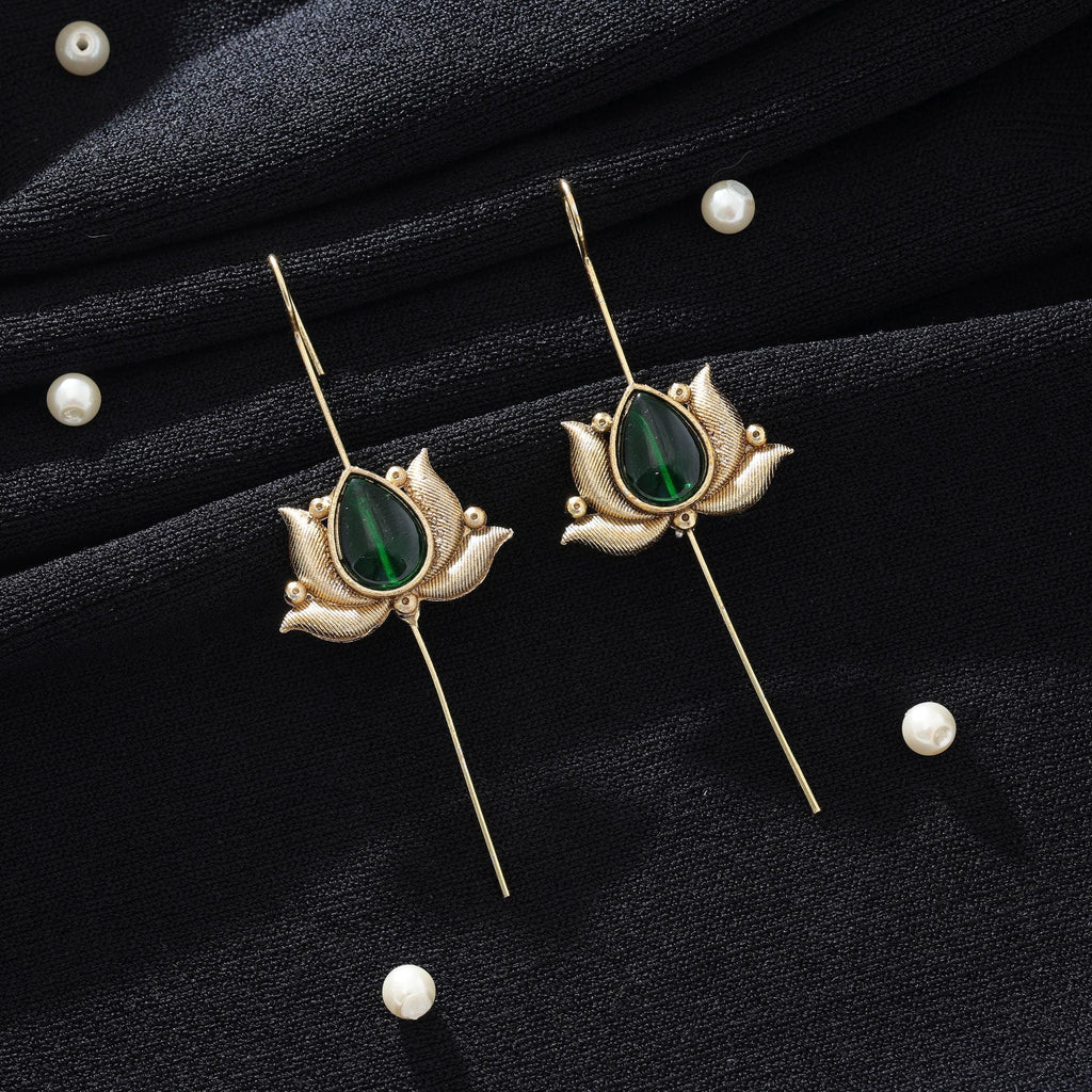 Green Oxidised Ear Cuff Designer