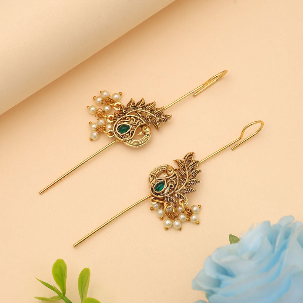 Green Oxidised Ear Cuff Classic