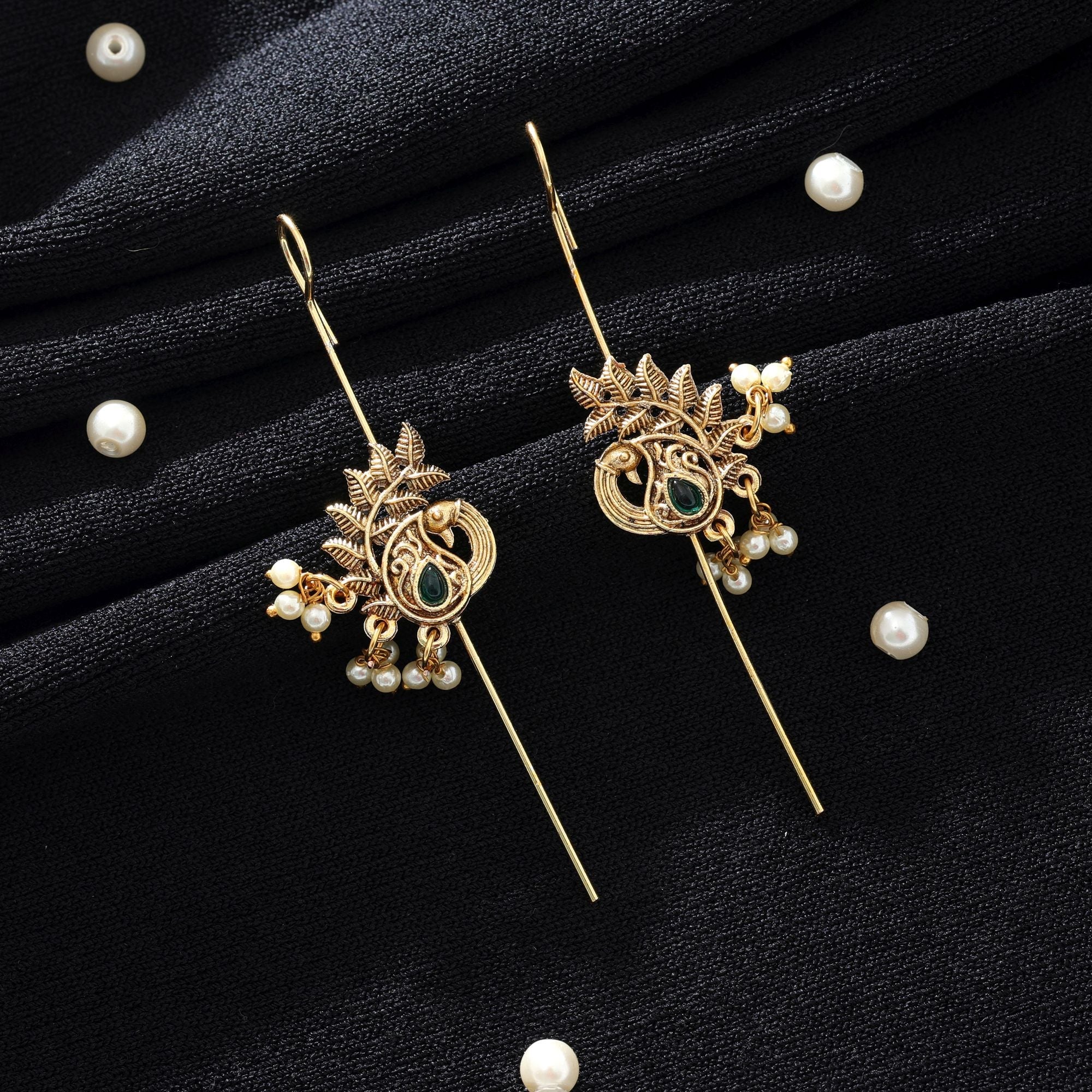 Green Oxidised Ear Cuff Classic