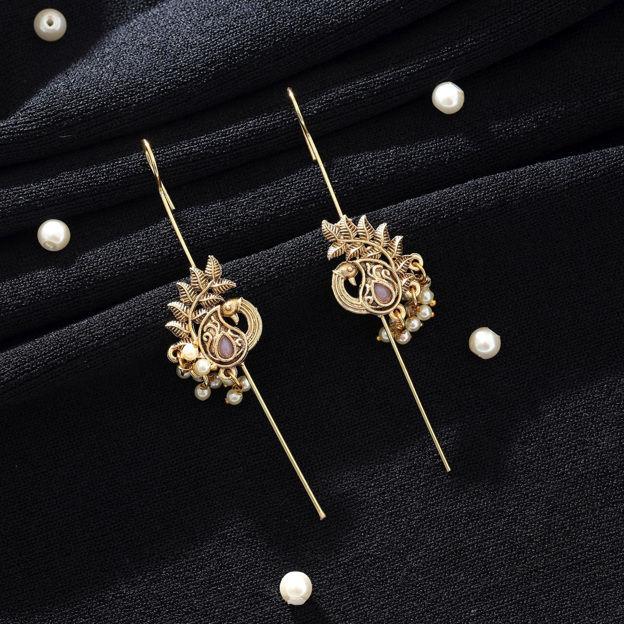 Light Pink Oxidised Ear Cuff Daily Wear