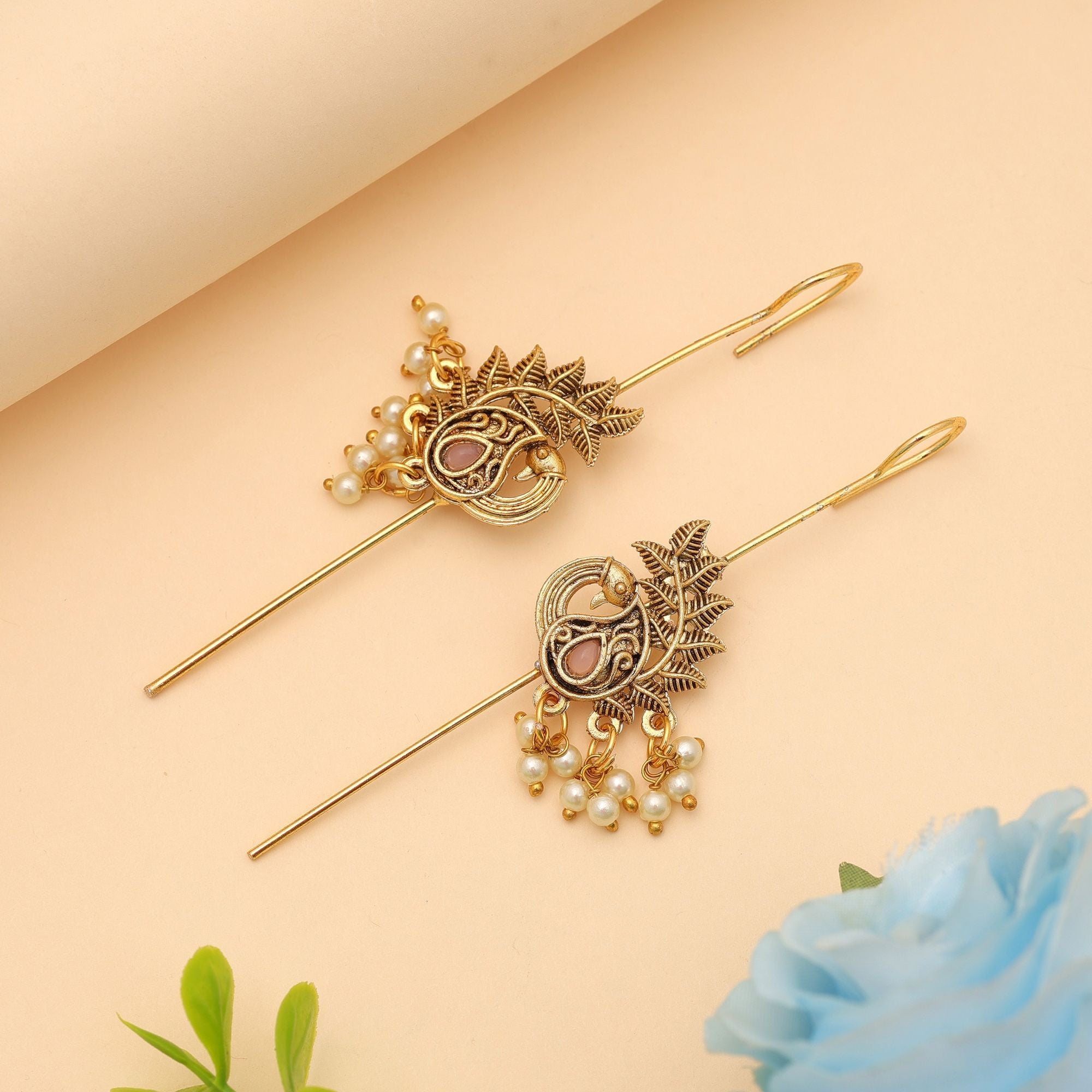 Light Pink Oxidised Ear Cuff Daily Wear