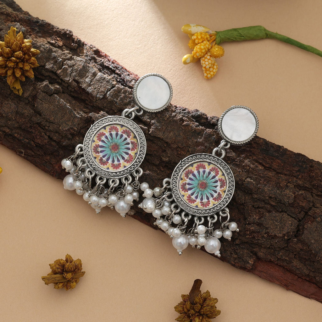 Multi Color Oxidised Earrings Ethnic