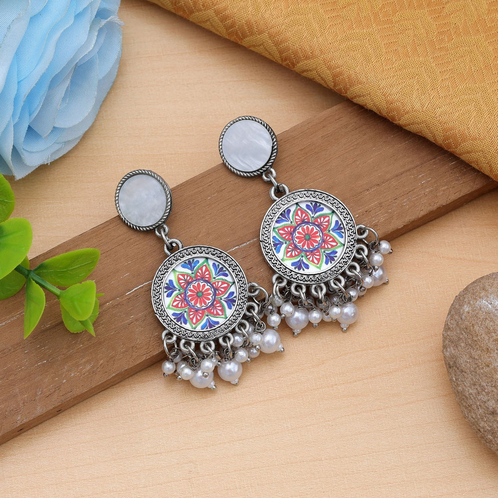 Multi Color Oxidised Earrings Festive
